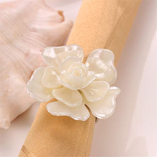 Mkiki - 4 Anillos con Hebilla para servilleta con Forma de Flores para decoración de Mesa de Banquetes de Boda y Fiestas