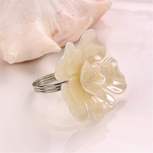 Mkiki - 4 Anillos con Hebilla para servilleta con Forma de Flores para decoración de Mesa de Banquetes de Boda y Fiestas