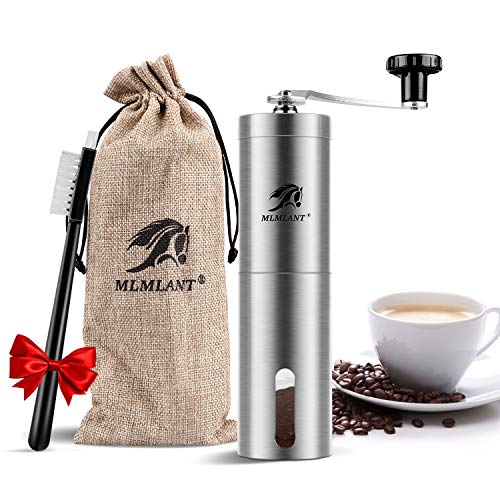 MLMLANT Molinillo de café Manual Coffee Grinder, Acero Inoxidable Molinillo clásico para moler Granos Semillas café á Mano Máquina Molino café Manual,hogar, la Oficina y los Viajes