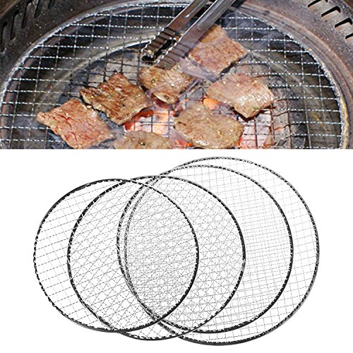 MM456 Rejilla para Barbacoa, Parrilla Redonda de Acero Inoxidable para Parrilla de carbón, Parrilla de Gas, Parrilla oscilante