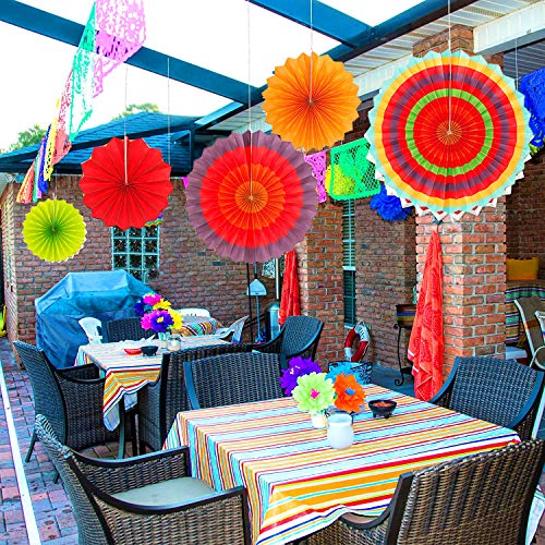 MMTX Mexicana Fiesta Decoraciones De Cumpleaños Coloridas con Abanicos de Papel Alpaca Cactus Globos Bandera Mexicana Guirnaldas Torta de Cumpleaños para Cinco de Mayo Fiesta de Cumpleaños