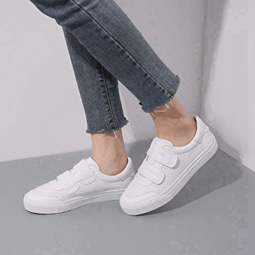 Mocasines Ocasionales de Las Mujeres Primavera Verano Pisos sólidos Zapatos Blancos Resbalón en los Zapatos Bajos Mujer Transpirable Low Top Zapatillas de Deporte