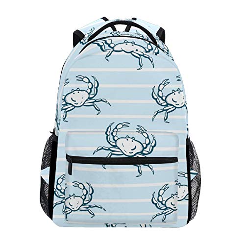 Mochila con Estilo Cangrejo Marino crustáceo Mochila- Bolsas Ligeras de Viaje para la Escuela universitaria 16 X 11.5 X 8 Pulgadas