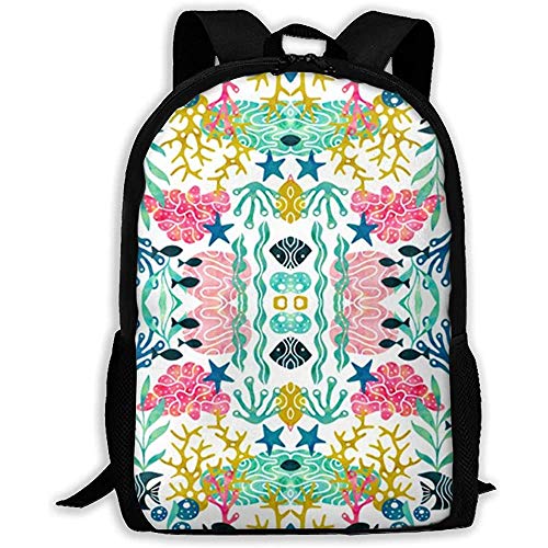 Mochila Escolar,Bolsa para La Escuela,Bolsa De Viaje,Hoja De Coral De Mar De Dibujos Animados para Adultos/Adolescentes,Mochila Escolar para Estudiantes,Mochila De Negocios para Computadora Portátil