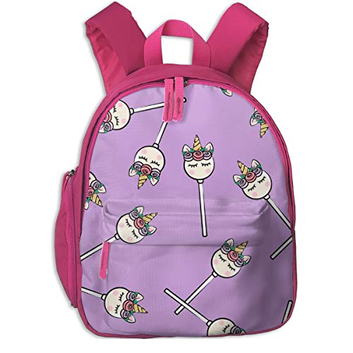 Mochila Infantil niña,Unicorn Cake Pops - Toss On Purple_4279 - littlearrowdesign, para escuelas de niños Oxford Tela (Rosa)