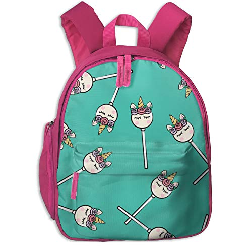 Mochila Infantil niña,Unicorn Cake Pops - Toss On Teal_5014 - littlearrowdesign, para Las escuelas Infantiles de Oxford (Rosa)