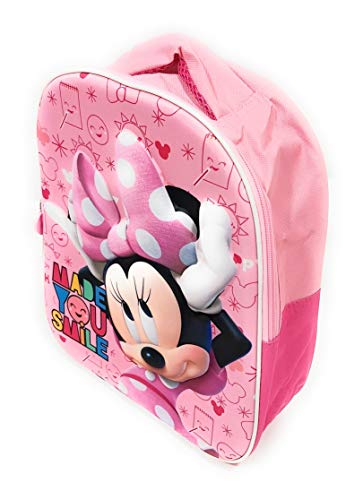 Mochila Minnie Mouse 3D Infantil para niñas (32 cms) + Estuche Minnie Mouse Portatodo + Bolsa Minnie Mouse para Merienda