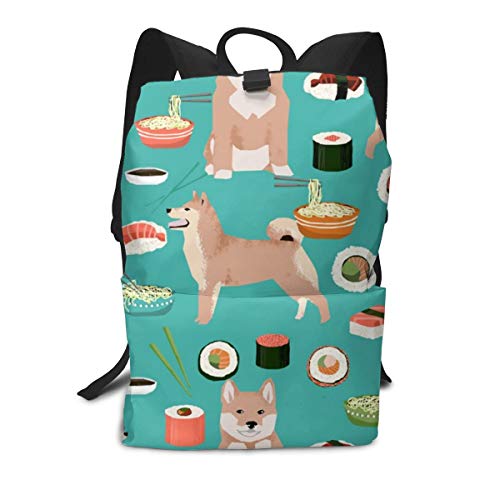 Mochila unisex con impresión 3D para perros, Sushi tirado a mano, fideos escolares, mochila de viaje para niños y adultos