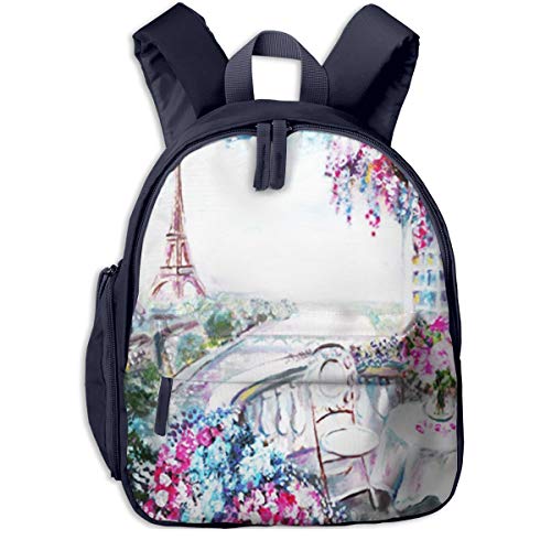 Mochilas Infantiles, Bolsa Mochila Niño Mochila Bebe Guarderia Mochila Escolar con Pintura Al óleo Summer Cafe 23 para Niños De 3 a 6 Años De Edad