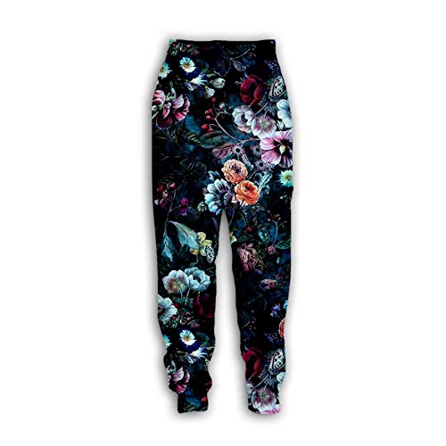 Moda Hombre/Mujer Pantalones Joggers Pintura Flores 3D Impreso Streetwear Casual Pantalones Color as The picture18 S