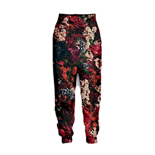 Moda Hombre/Mujer Pantalones Joggers Pintura Flores 3D Impreso Streetwear Casual Pantalones Color as The picture18 S