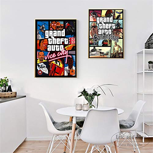 Moda Lienzo Pintura San Andreas Vice City Imágenes Antiguas de Pintura Poster Pared Fotos for la Sala de la decoración del hogar decoración de la Pared No Frame Imprimir