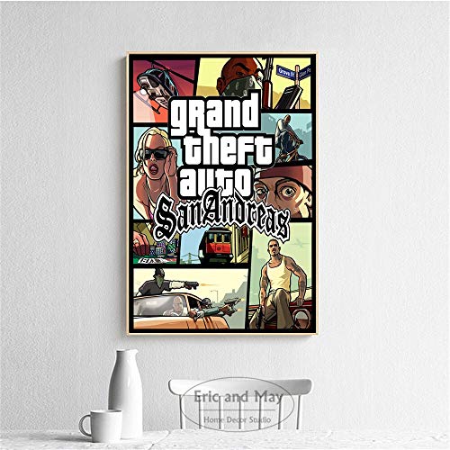 Moda Lienzo Pintura San Andreas Vice City Imágenes Antiguas de Pintura Poster Pared Fotos for la Sala de la decoración del hogar decoración de la Pared No Frame Imprimir