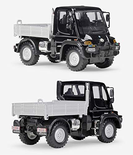 Modelo de coche uno y cuarenta y tres Mercedes-Benz Unimog Unimog U400 modelo de simulación de aleación de coche de la inercia del coche exclusivo de colección modelo (Color: NEGRO) liuchang20