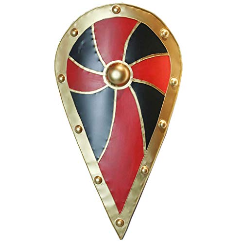 Modelo de Escudo de Caballero Medieval, Placa de Hierro laminada en frío, Modelo de Escudo, Oficina, Sala de Estar, Bar, Comedor, decoración de Pared, H75CM para el jardín del hogar