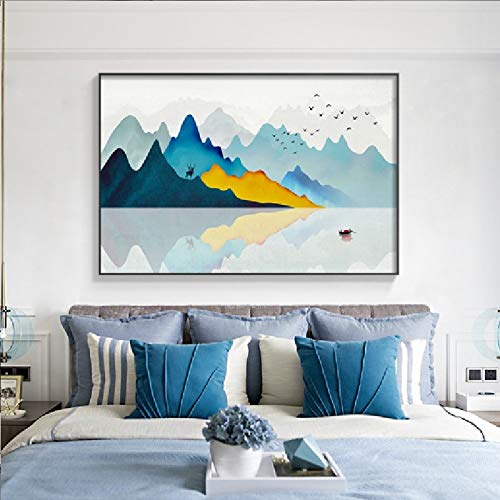 Moderno chino nuevo paisaje pintura lienzo pintura cartel impresión arte mural sala dormitorio decoración del hogar