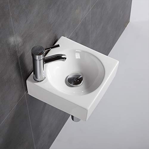 Moderno lavabo de pared para lavabo cuadrado pequeño para cuarto de baño (cuadrado)