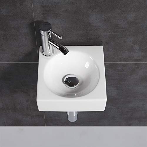 Moderno lavabo de pared para lavabo cuadrado pequeño para cuarto de baño (cuadrado)