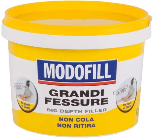 Modofill - Masilla de pasta para rellenar grandes agujeros y agujeros en la pared. Alto relleno, blanco, 1 kg.