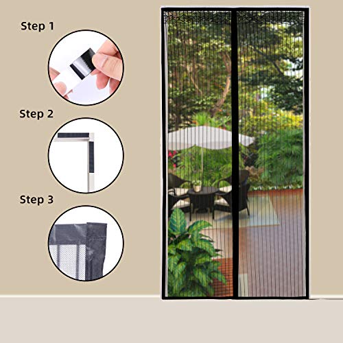 moinkerin Mosquitera Puerta Magnetica Cortinas Mosquiteras para Puertas Mosquiteras Magneticas para Puertas, Ventilación de Verano Mantener Alejado de Mosquitos Insectos