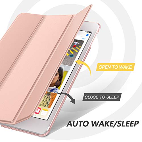 MoKo Compatible con New iPad Mini 5th Generation 7.9" 2019/iPad Mini 4 2015 Funda, Delgado y Ligero Protector con Magnética Función de Cargar/Par y Auto Sueño/Estela - Oro Rosa