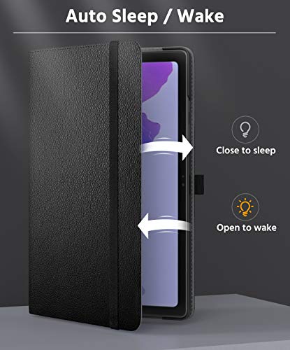 MoKo Funda Compatible con Samsung Galaxy Tab A7 10.4 Inch 2020 Model (SM-T500/505/507), Funda Giratoria Ajustable de 90°de Soporte Automático y Función de Auto Activación/Reposo, Negro