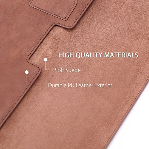 MoKo Funda de 12.3 Inch Sleeve Bag Bolsa de Manga Maletín de Cuero PU Portátil Compatible con New Surface Pro 2017 / Pro 4 / Pro 3 / Pro LTE 12.3" con Surface Portapluma - Marrón