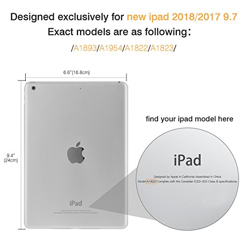 MoKo Funda para 2018/2017 iPad 9.7 6th/5th Generation - Ultra Slim Función de Soporte Protectora Plegable Smart Cover - Gris Espacial (Auto Sueño/Estela)