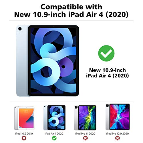 MoKo Funda para iPad Air 4ta Generación 2020 Nuevo iPad 10.9 2020, [Admite Carga Inalámbrica Apple Pencil]Cubierta Protectora Delgada Trasera Transparente TPU Auto-Reposo/Activación, Flores Aromáticas