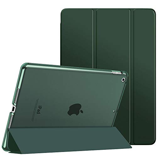 MoKo Funda para Nuevo iPad 8ª Gen 2020 / 7ª Generación 2019, iPad 10.2 Case, Ultra Delgado Función de Soporte Protectora Plegable Cubierta Inteligente Trasera Transparente - Verde Noche