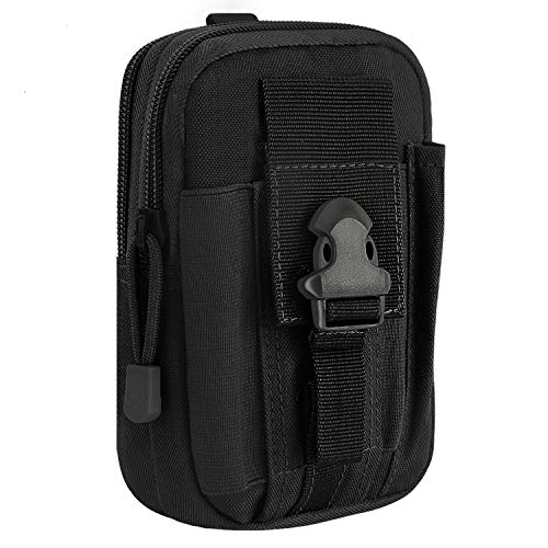 MoKo Molle Edc Bolso Universal del Senderismo de Móvil Compatible con el Teléfono de 6.2", iPhone SE 2020, iPhone 11 Pro/iPhone 11/iPhone 11 Pro MAX, Galaxy S10 e / S10 / S10 Plus - Negro