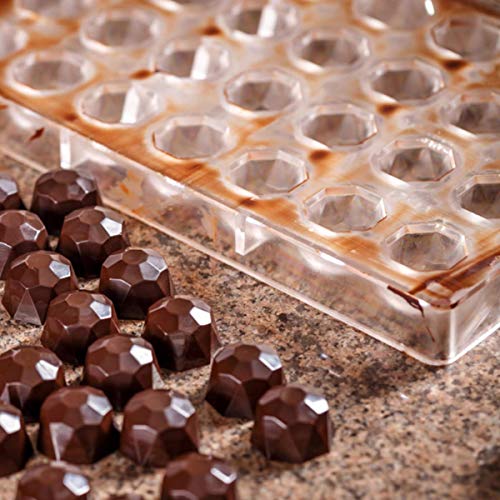 Molde de Chocolate Jeteven Molde de Caramelos para DIY Jalea Dulce Bandeja Herramienta Tridimensional (21pcs Diamente)