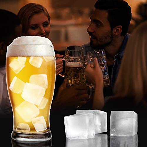 Molde de Cubitos de Hielo con Tapa, 2 bandejas de Cubitos de Hielo 8 Compartimentos Contenedor de Cubitos de Hielo de Silicona para Cerveza, Whisky (Naranja)