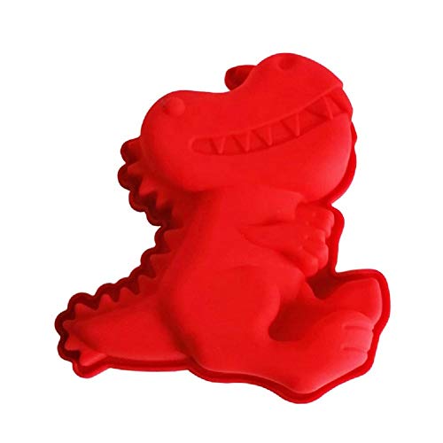 Molde de silicona 3D de dinosaurio para hornear tartas, gelatina, esponja dinosaurio, moldeador de fondant, unicornios, molde antiadherente, fácil de limpiar, apto para lavavajillas, 17 x 15 x 3,2 cm