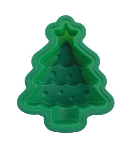 Molde de silicona antiadherente Platinum Siliwelt 0054 árbol de navidad verde 25 x 20 cm