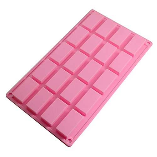 Molde de silicona con forma de tableta de chocolate, color rosa (A)