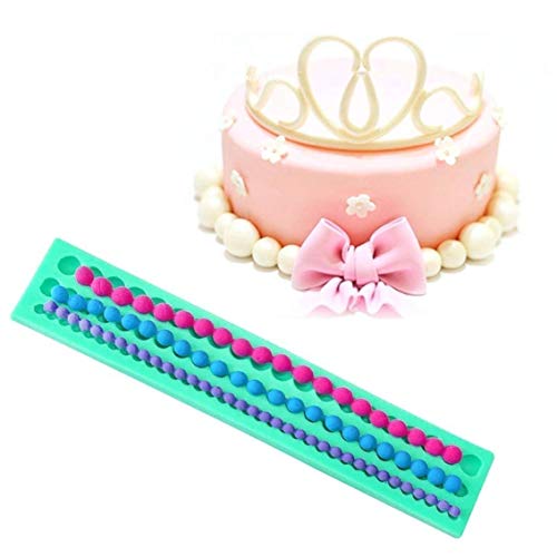 Molde de silicona joyliveCY para cadena de perlas decorativas para pasta de azúcar fondant