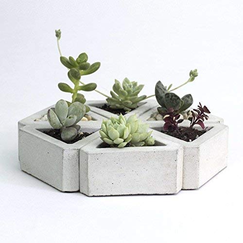 Molde de silicona para macetas de hormigón, triángulo, para plantas suculentas, hecho a mano, herramienta de decoración del hogar