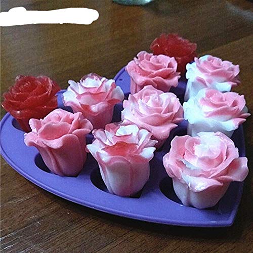 Molde de silicona para tarta de rosas, para chocolate, jabón y caramelos