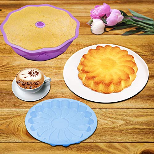 Molde de silicona para tartas Senhai, tamaño grande, redondo, molde para tarta de pan, flan y pétalos de torbellino y forma de nido de pájaro, antiadherente, para fiesta de cumpleaños, bricolaje