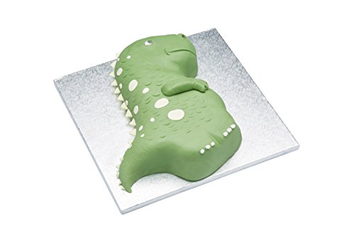 Molde de tartas Kitchencraft con diseño de dinosaurio, aluminio, Plateado, 2 L