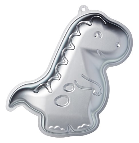 Molde de tartas Kitchencraft con diseño de dinosaurio, aluminio, Plateado, 2 L