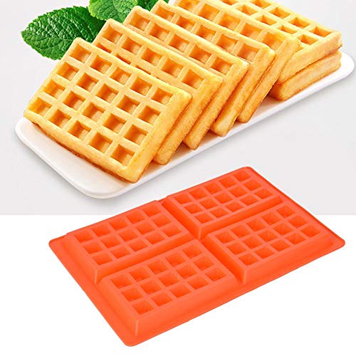 Molde de waffles Pastel de caramelo de chocolate Pan Molde para galletas Silicona Nestlé Muffin Desayuno Cocina Hornear Juego 4/5 Cavidad (Cuadrado)