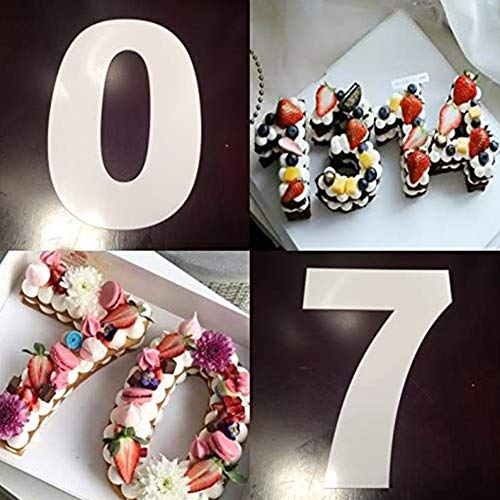 Molde Grande para Tartas,9 Piezas 6 Inch Moldes Número para Tarta Cumpleaños,Molde para Tarta de Número con Números 0 – 8 Decoración de Tartas,Aniversario,Fiestas