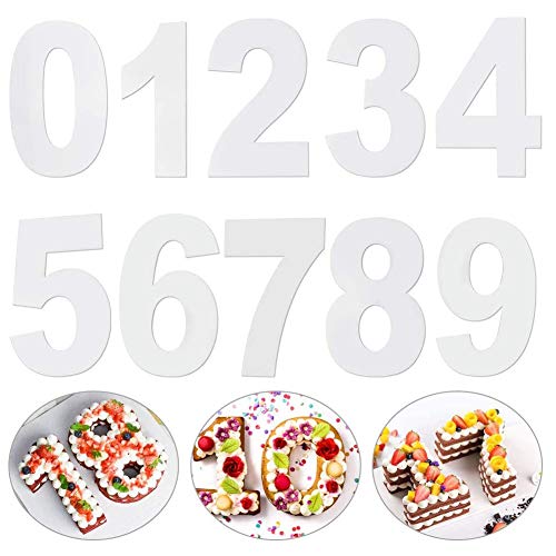 Molde Grande para Tartas,9 Piezas 6 Inch Moldes Número para Tarta Cumpleaños,Molde para Tarta de Número con Números 0 – 8 Decoración de Tartas,Aniversario,Fiestas