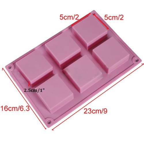 Molde Jabón Rectangular 6 Cuadrados Gelatina Hielo Tarta Chocolate Silicona Color Azar