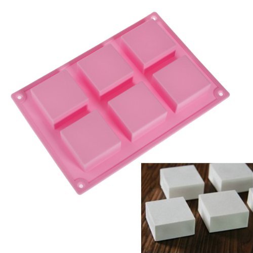 Molde Jabón Rectangular 6 Cuadrados Gelatina Hielo Tarta Chocolate Silicona Color Azar