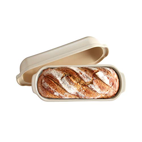 Molde para pan italiano, de Emile Henry., cerámica, lino., 13.4 x 5.3"