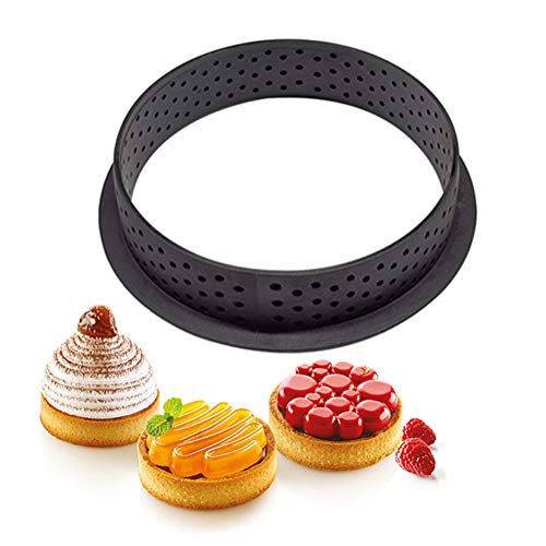 Molde Para Tartas de 8 Piezas, Anillo de Tarta de Pastelería, Cortador Perforado, Forma Redonda, Mousse, CíRculo, Decorador de Postres, Utensilios Para Hornear Antiadherentes