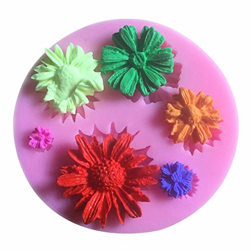 Moldes de flores de silicona 3D con forma de margarita hecha a mano para hacer manualidades, jabón, chocolate, fondant, decoración de pasteles